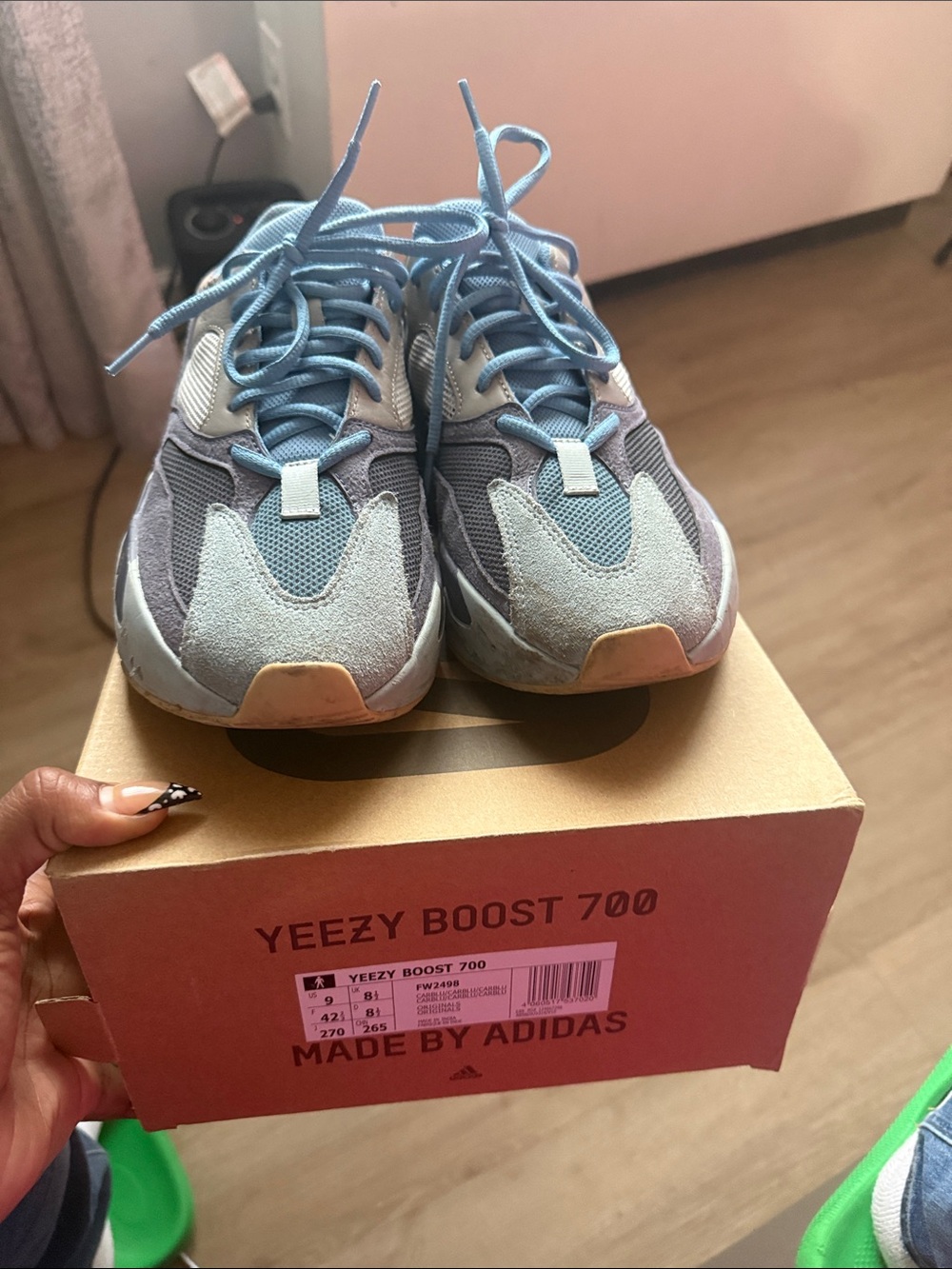 adidas Men Sneakers in Light Blue and Gray Yeezys